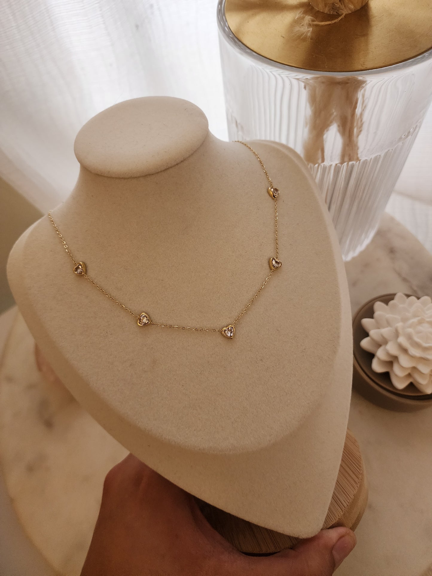 Crystal hearts Necklace