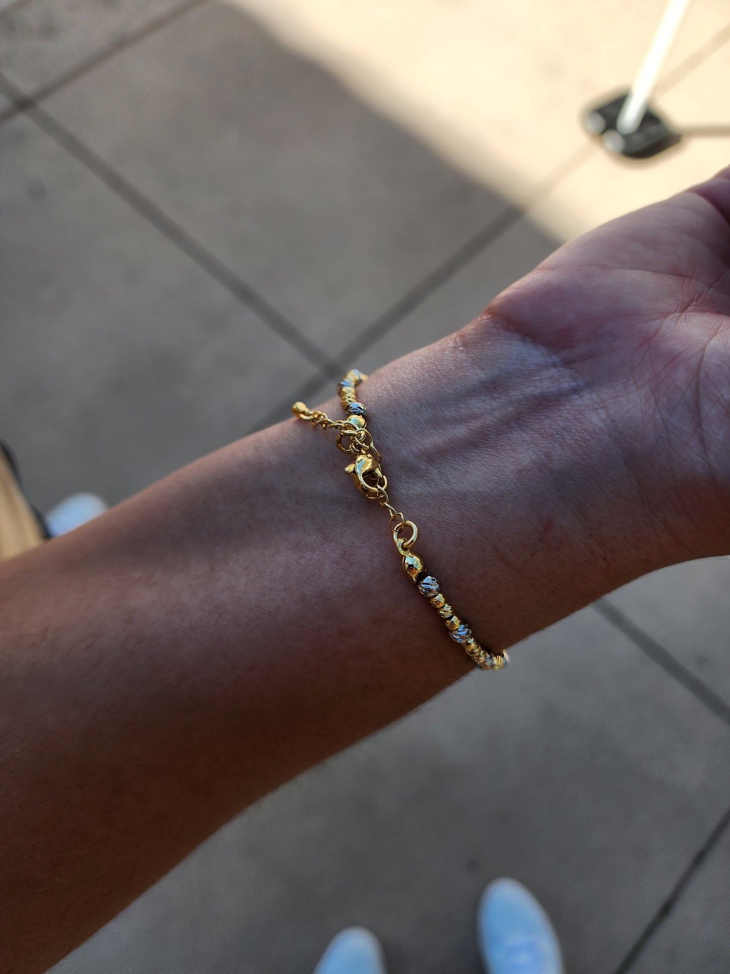 Cassia two-tone dainty bracelet