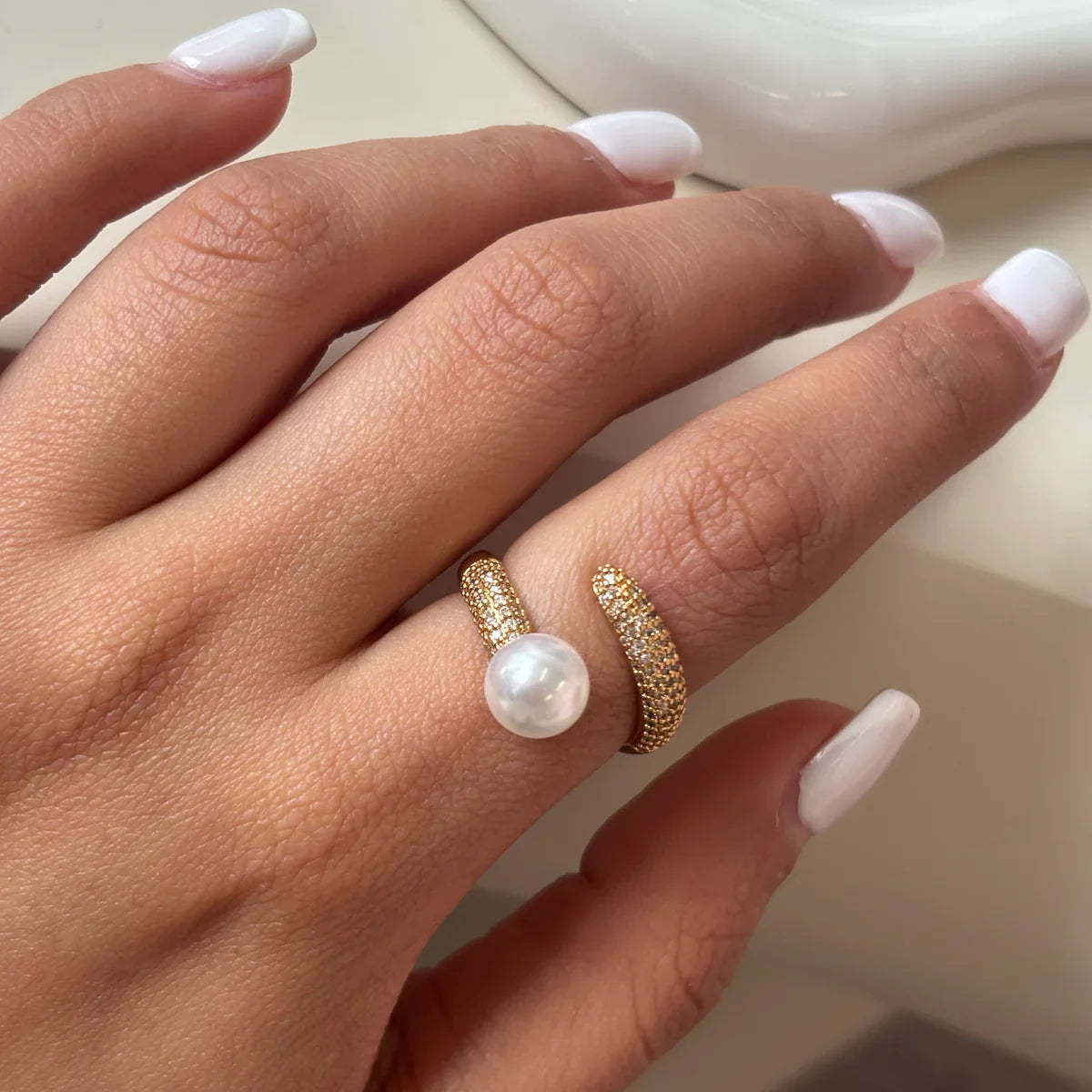 Blaire crystal pearl Ring