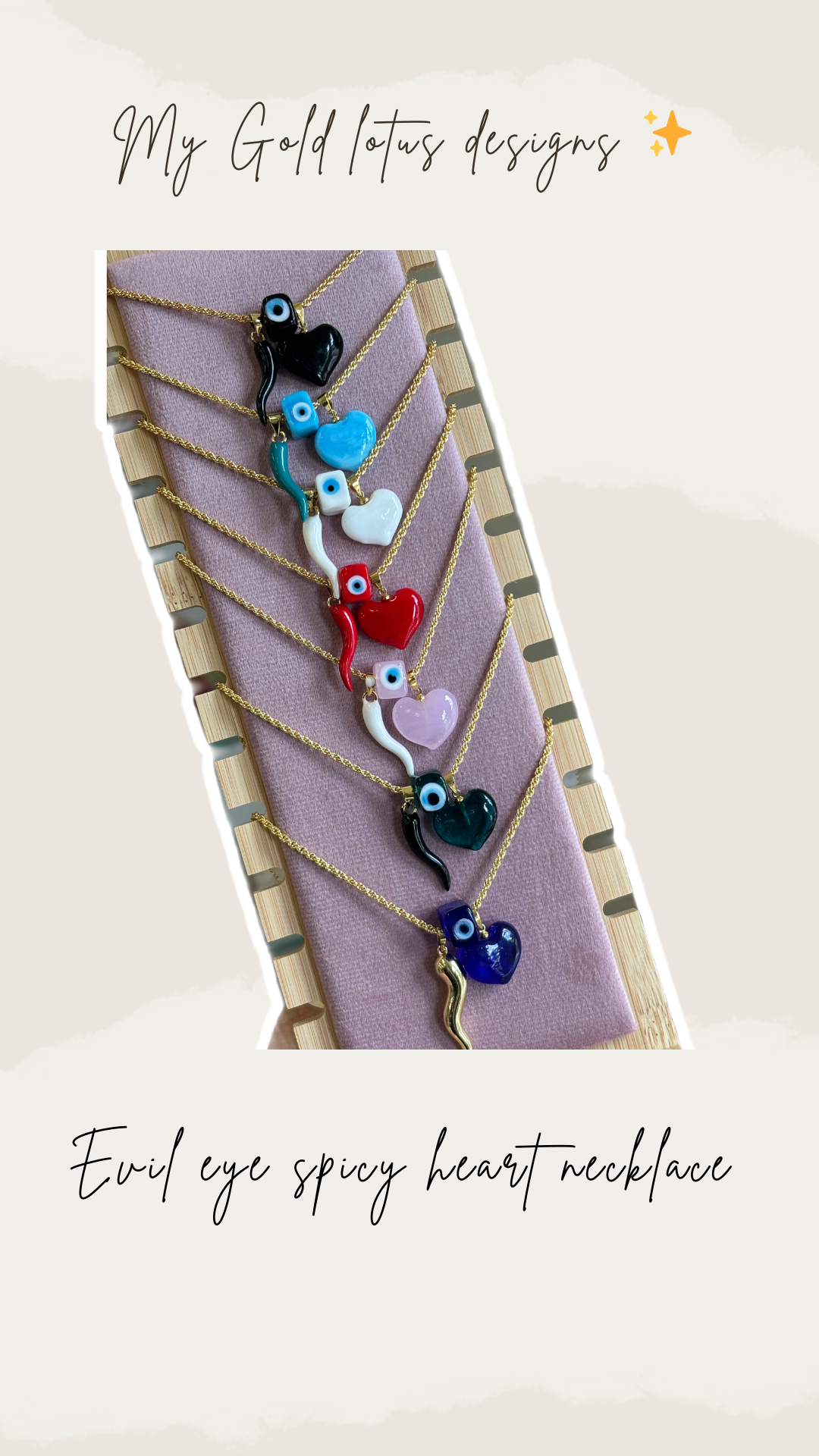 Evil eye spicy heart necklace
