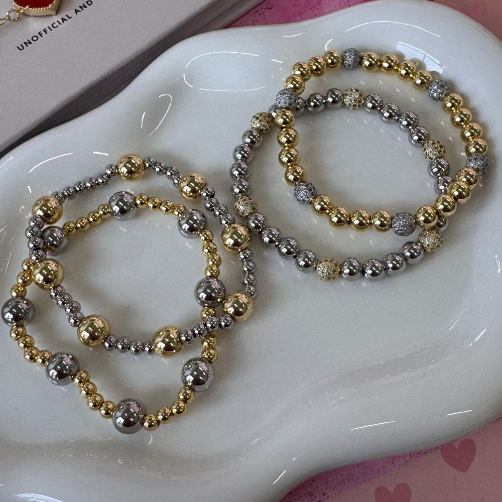 Two tone bead bracelet