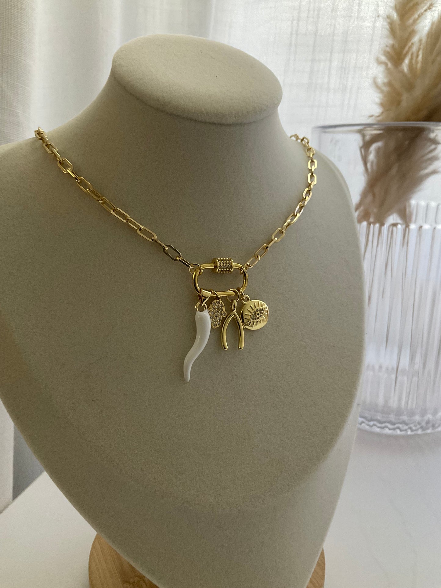 Lucky Gold Charm Necklace