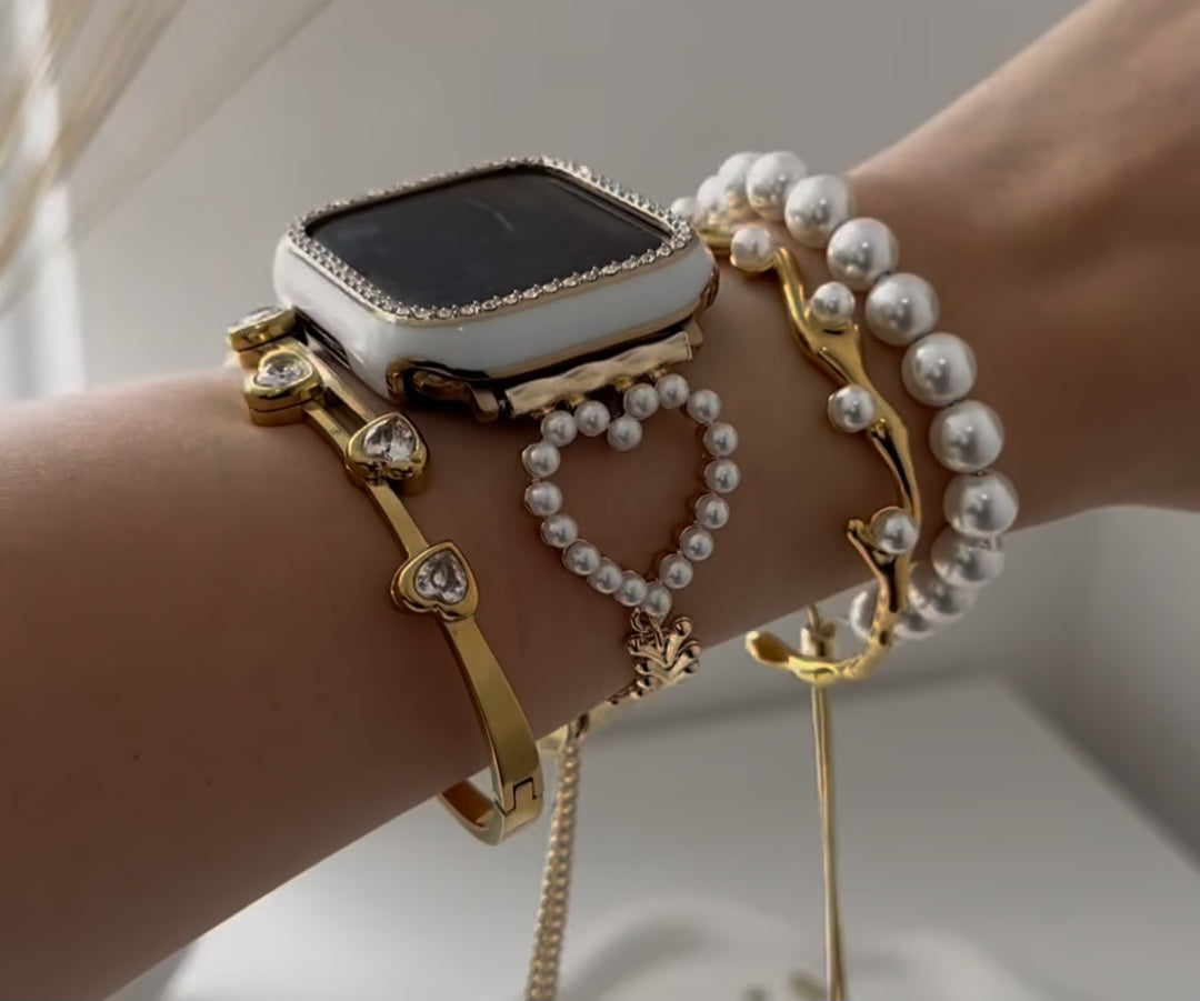 Pearly heart watchband only
