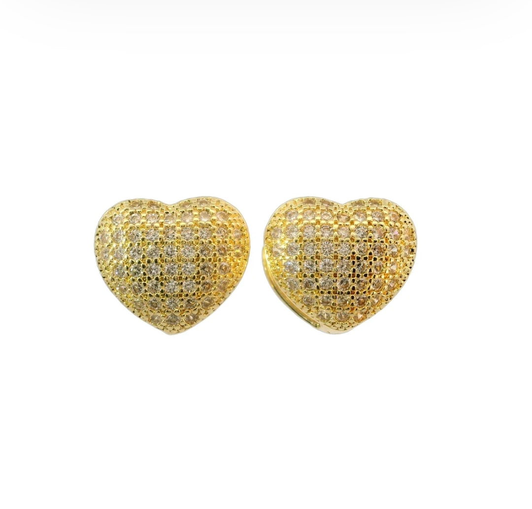 Heart crystal zirconium earrings