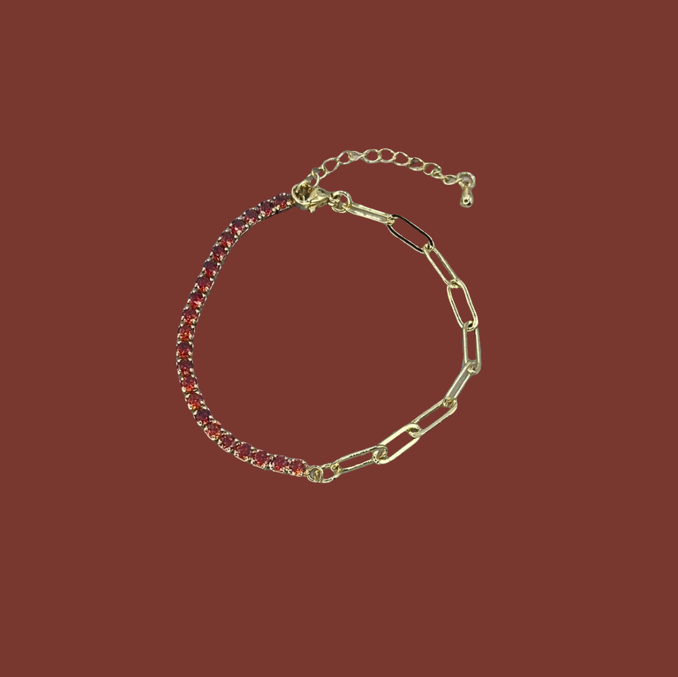 Crystal Tennis paperclip bracelet