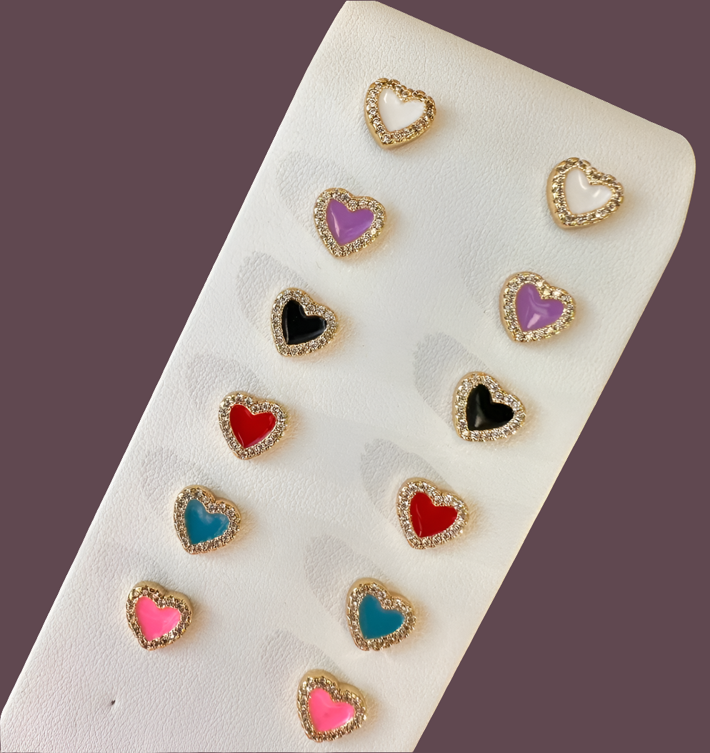 Heart mini crystal earrings