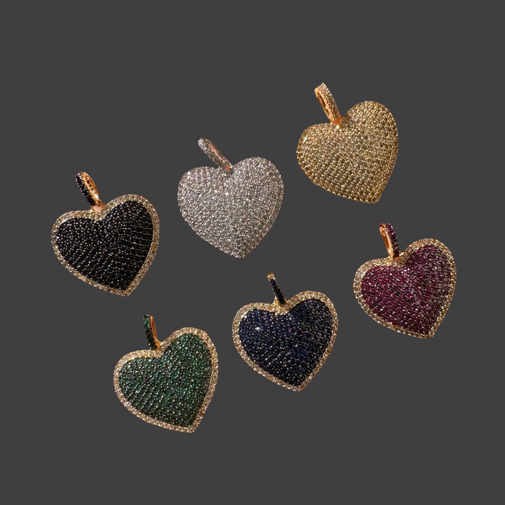 Heart color crystal charm