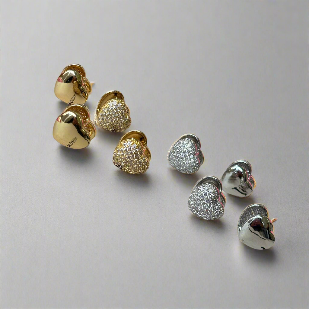 Heart crystal zirconium earrings