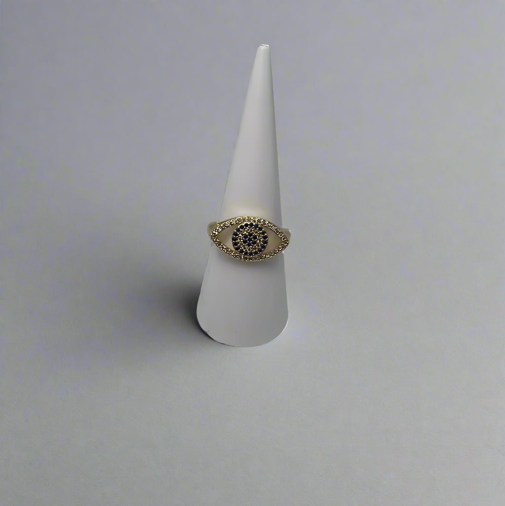 Blue Crystal Evil Eye Ring
