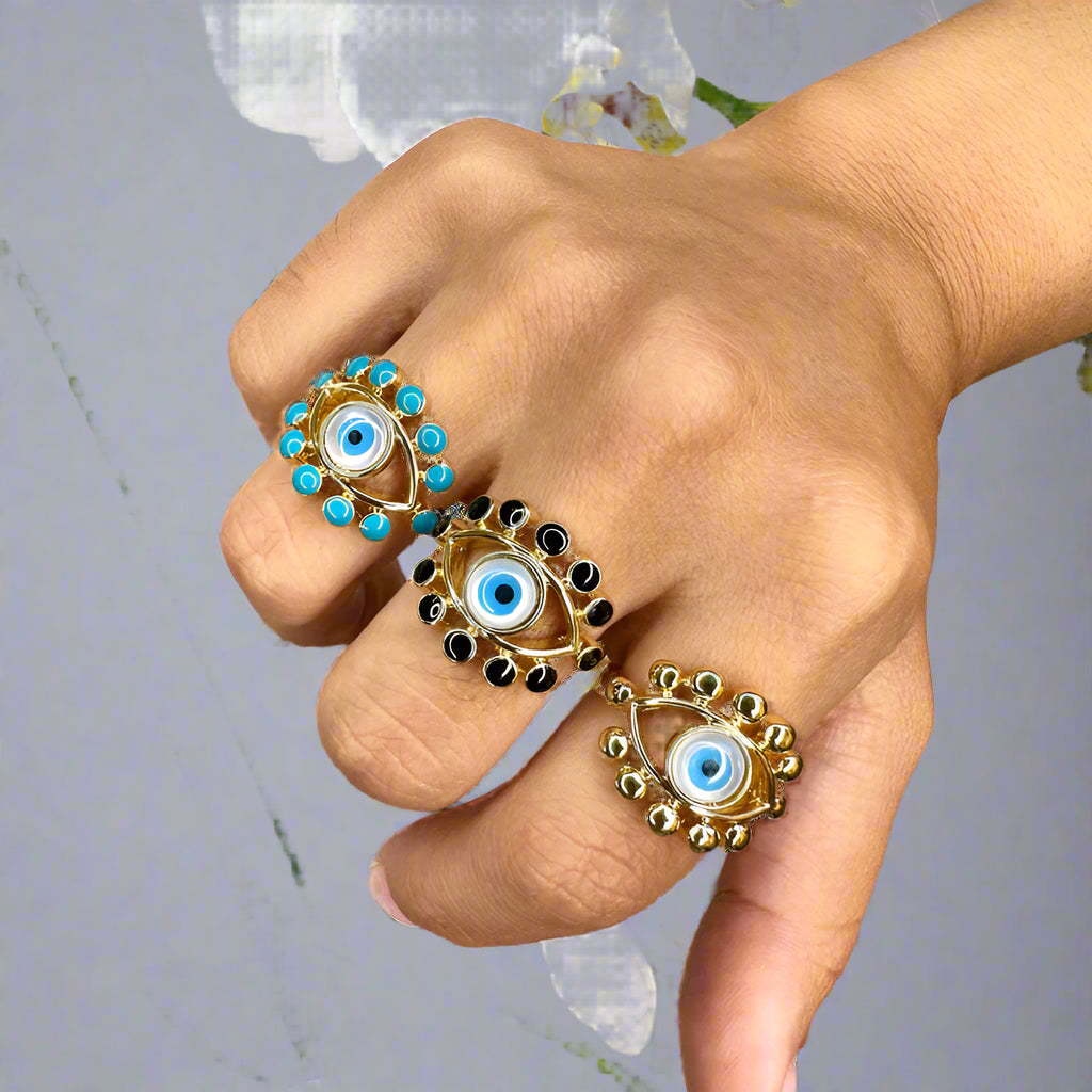 Evil eye eyelash ring