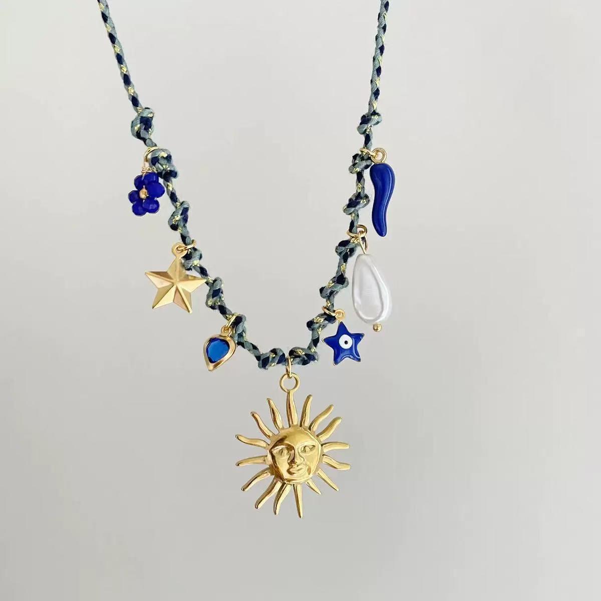 Summer charm thread necklaces