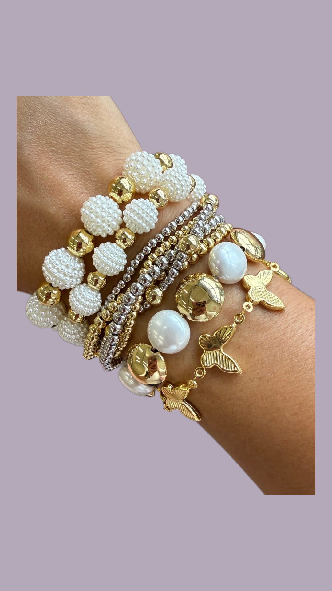 Pearly bracelet set