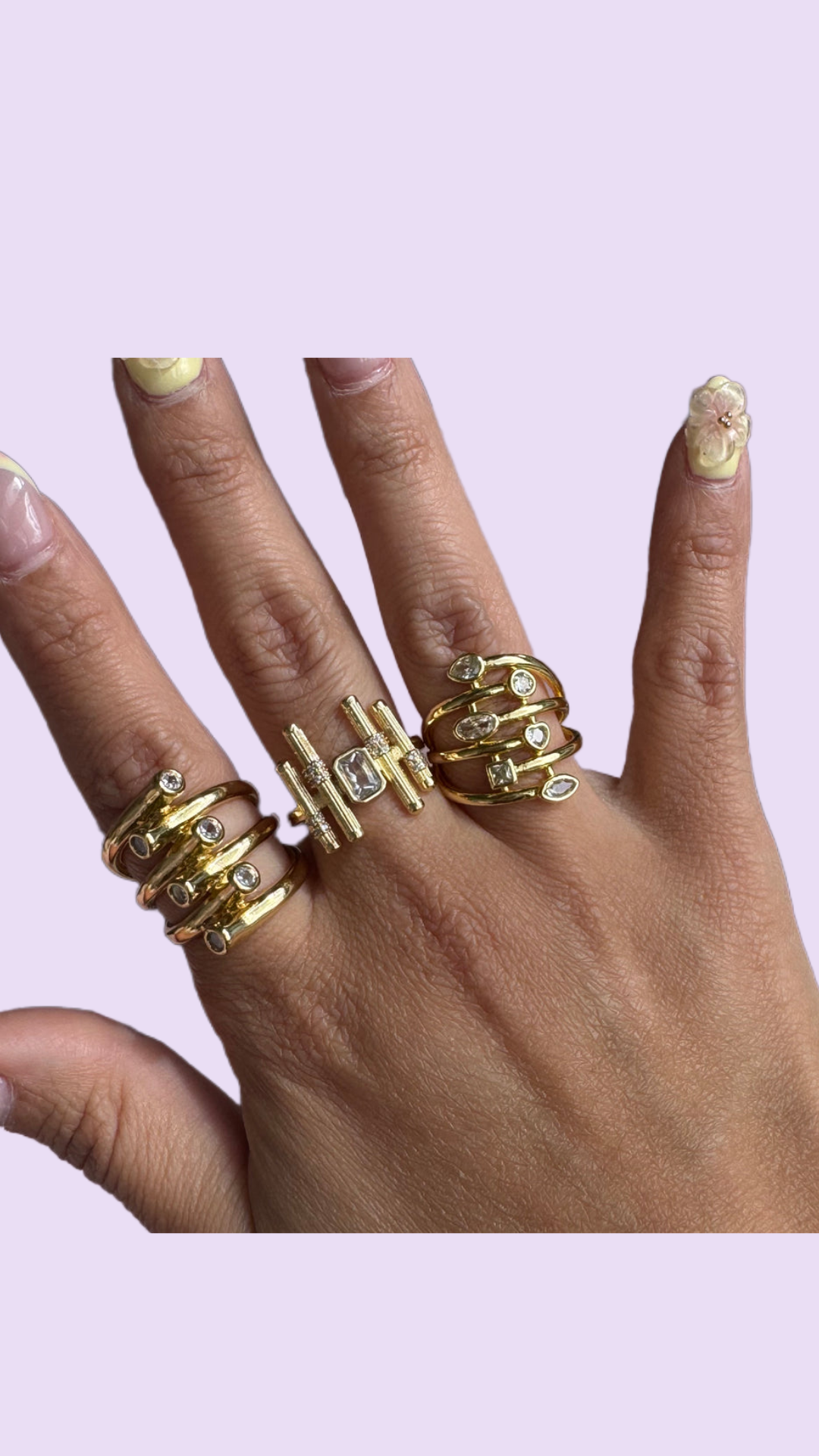 Luxe crystal rings