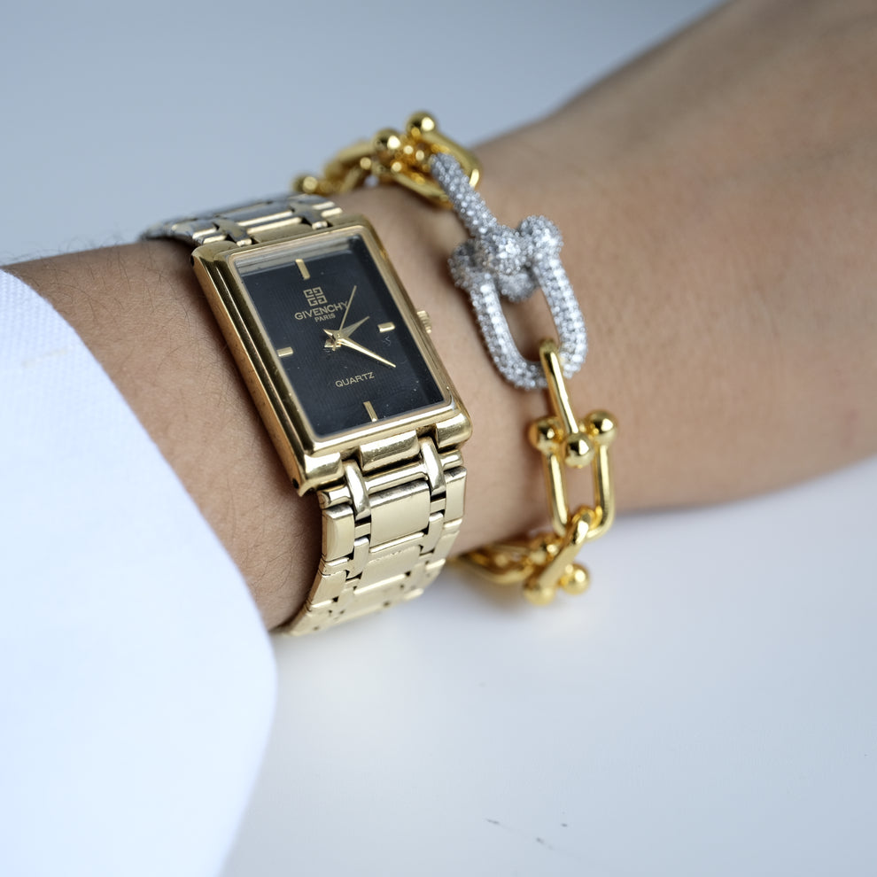 Luxury hardware crystal bracelet
