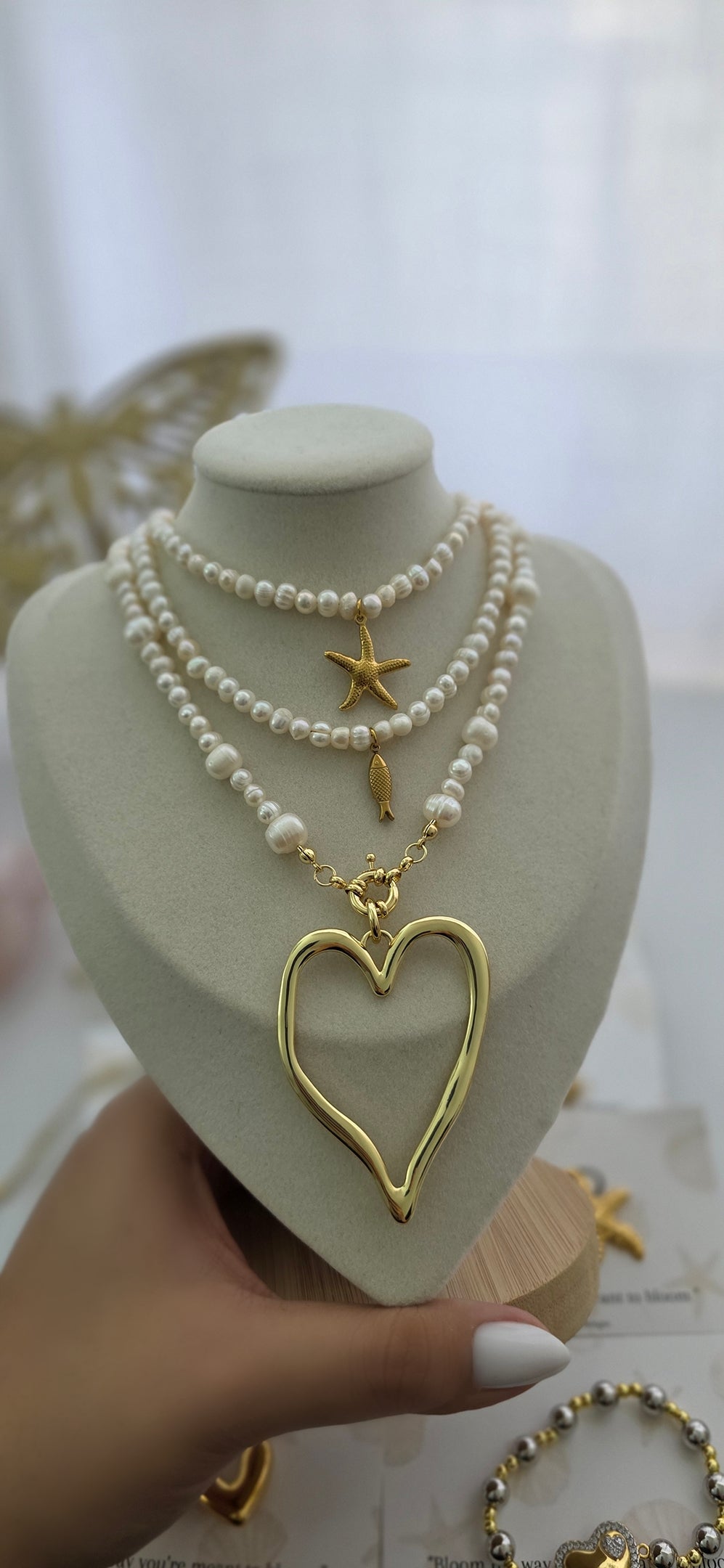 Perla heart necklace