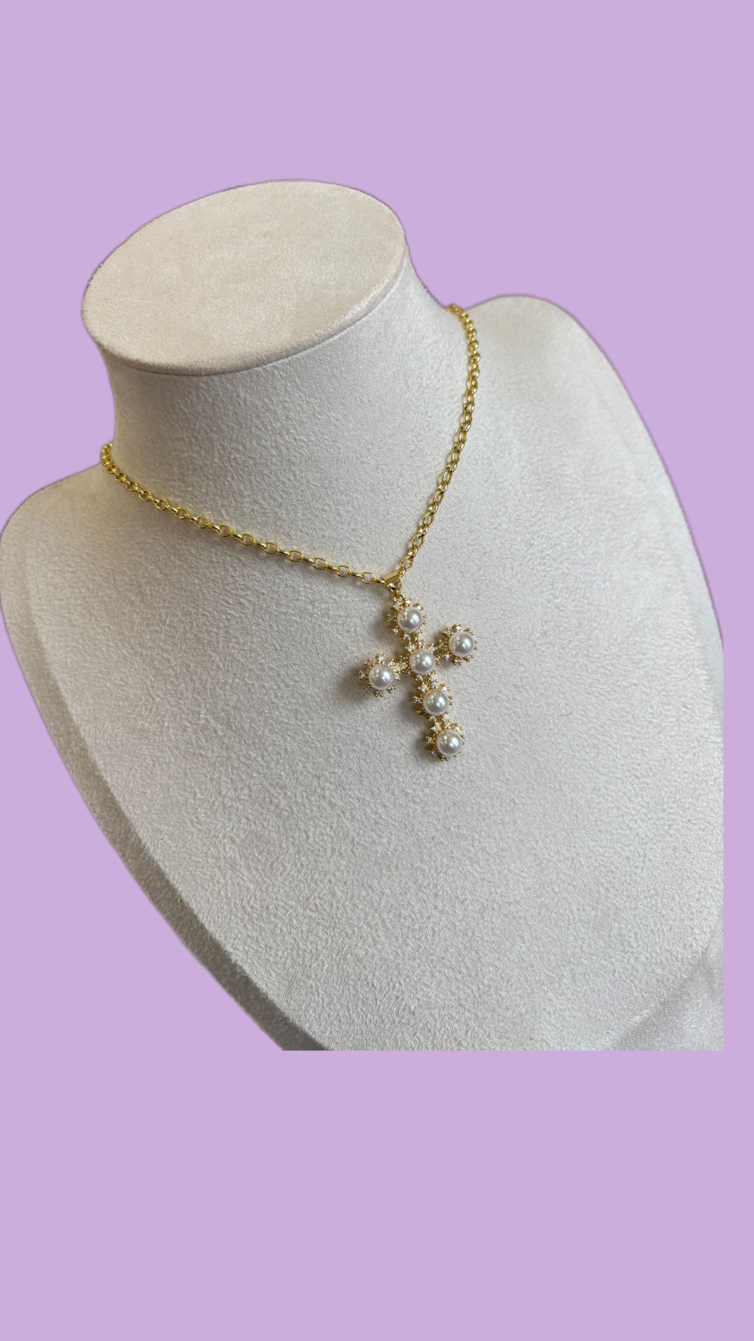 Pearl cross necklace