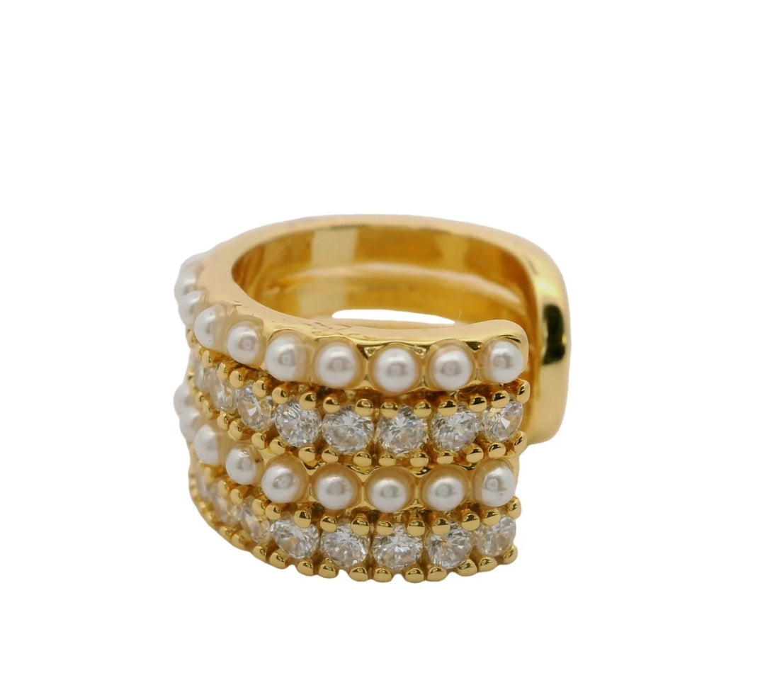 Zirconium pearl earcuff