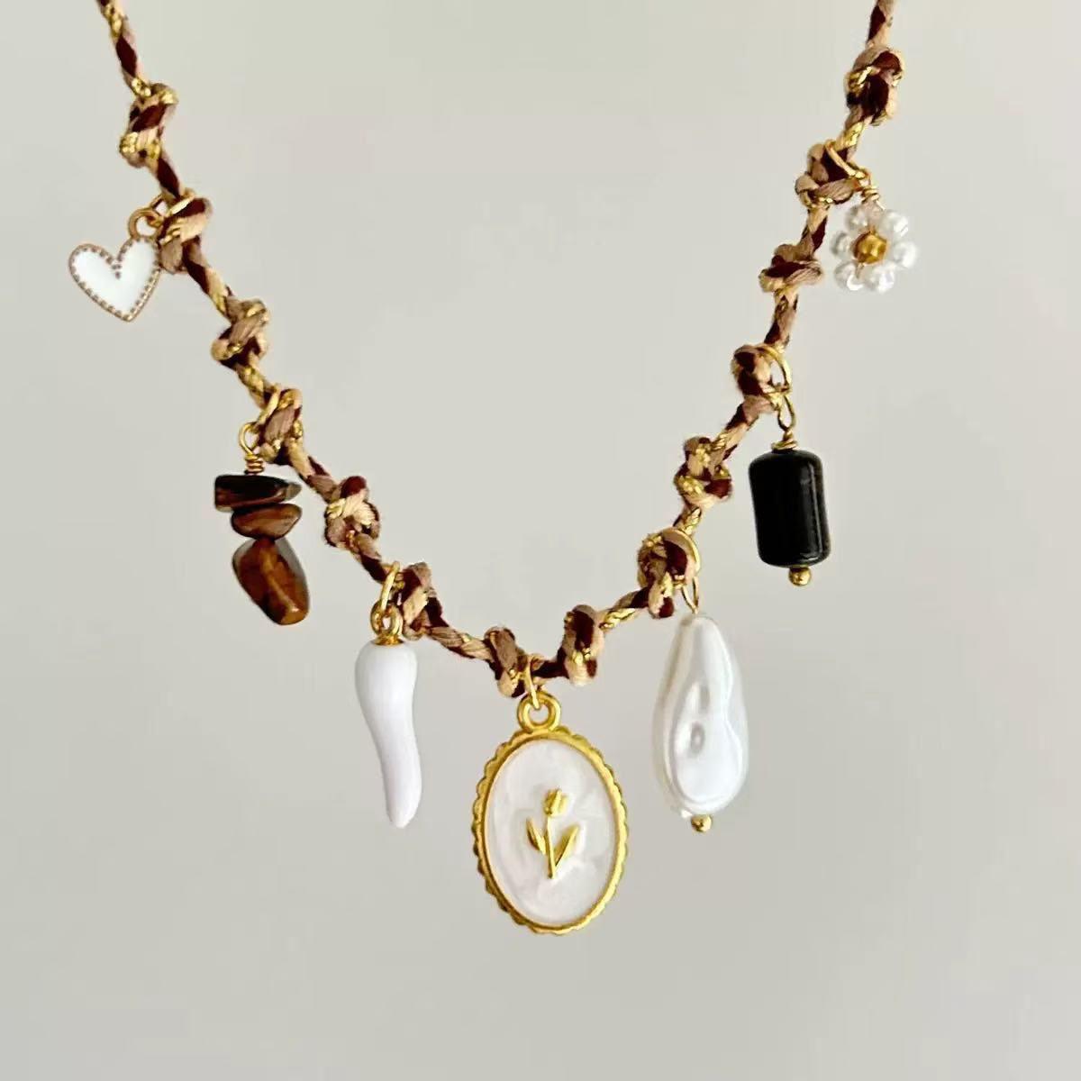 Summer charm thread necklaces