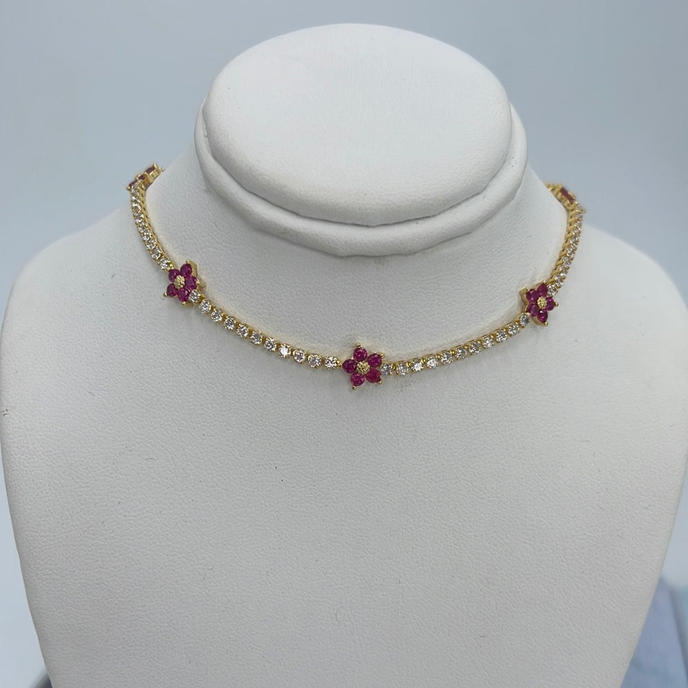 Crystal flower necklace