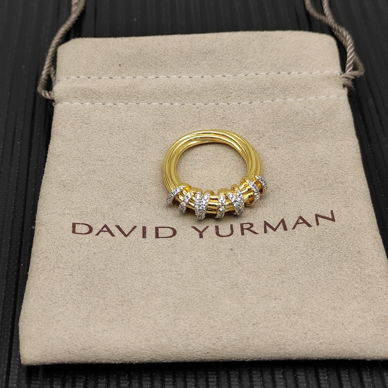 Rope crystal ring