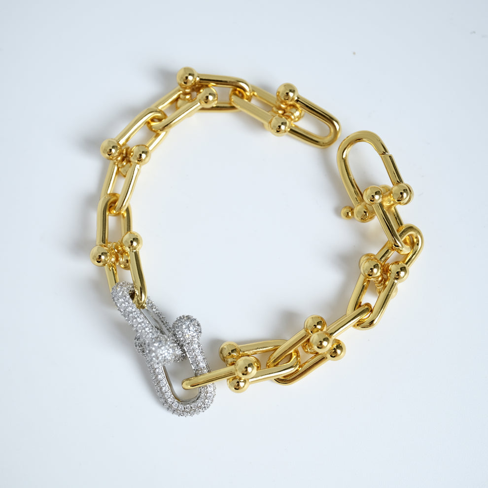 Luxury hardware crystal bracelet