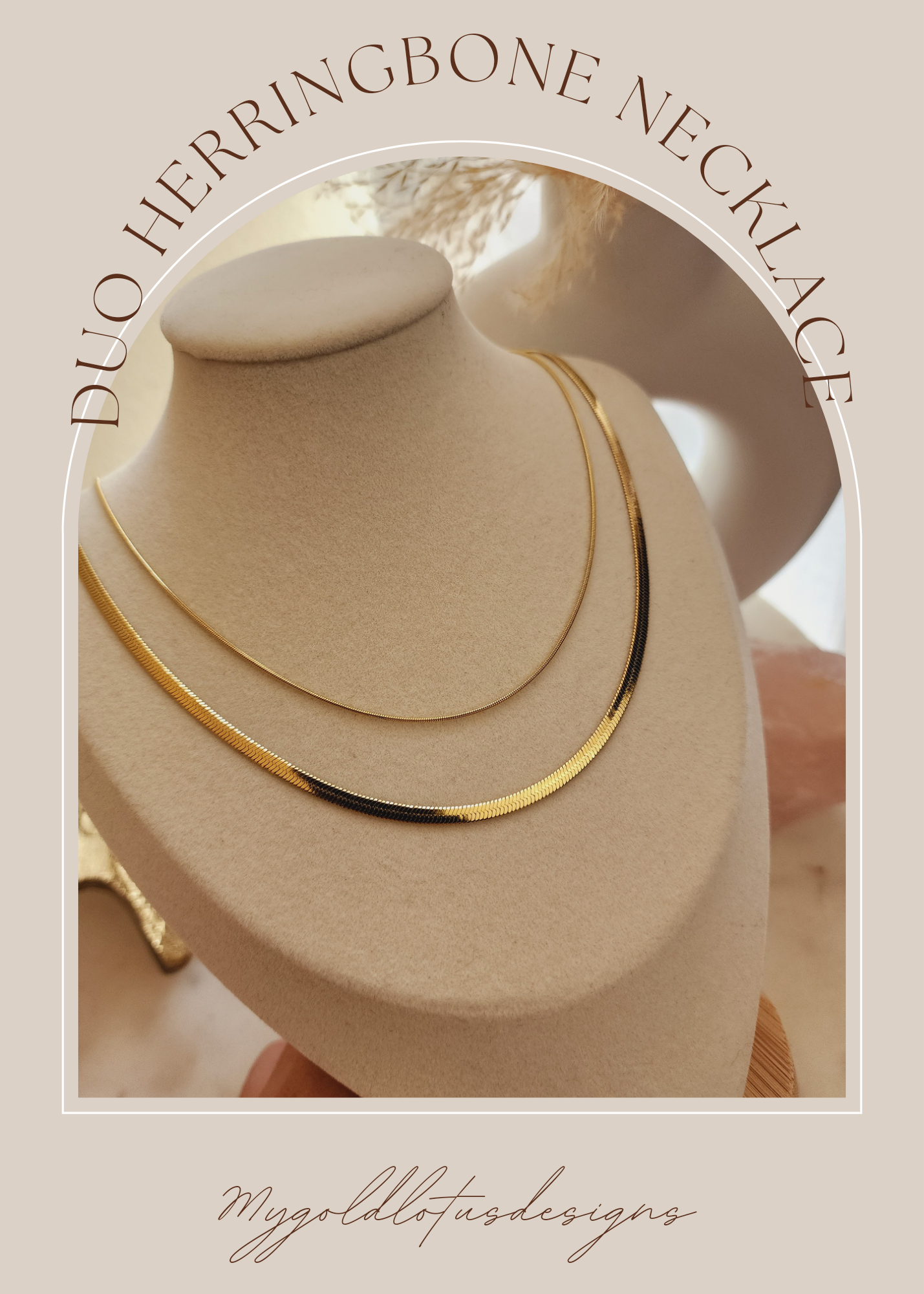 Duo herringbone necklace