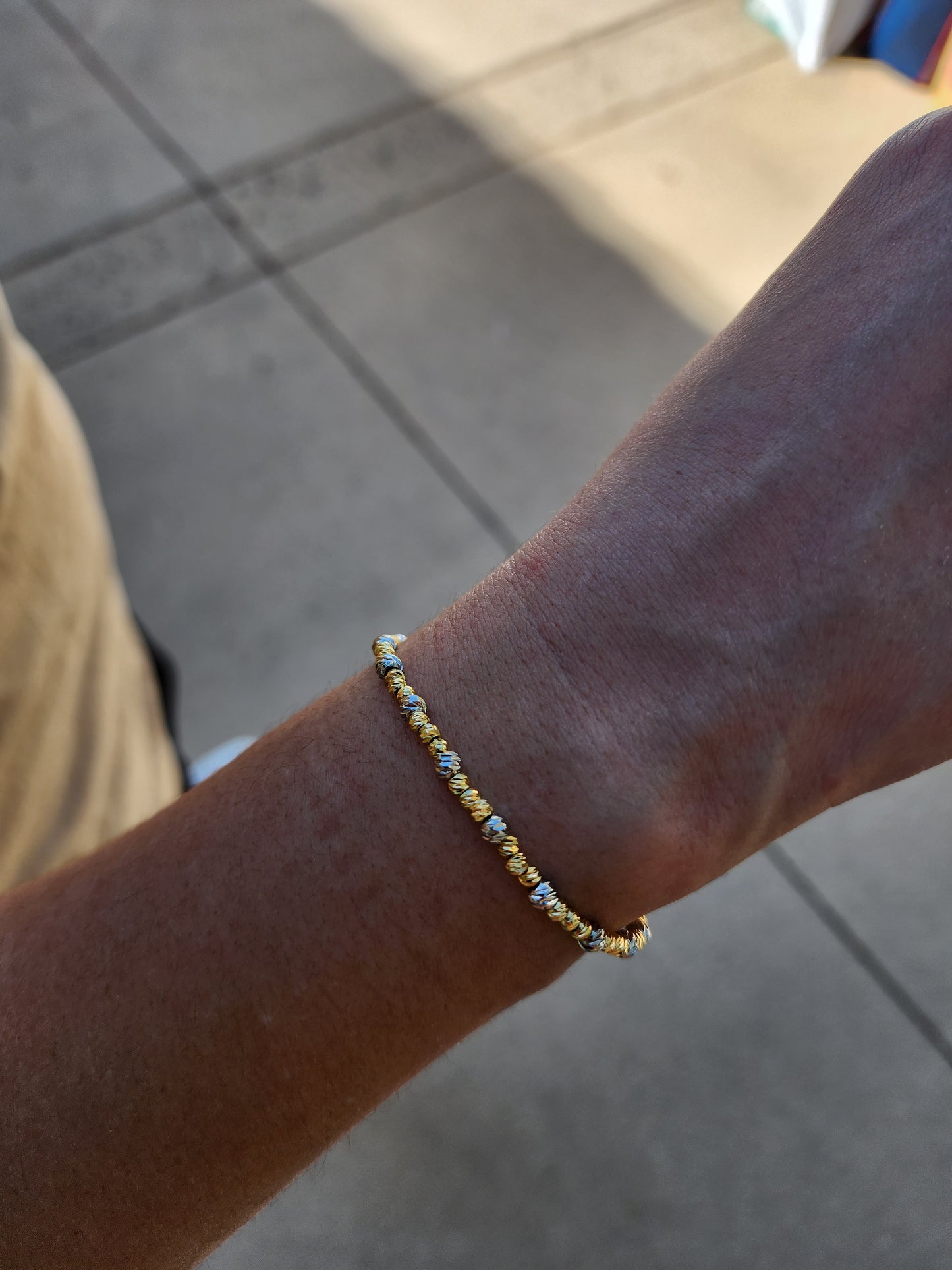 Cassia two-tone dainty bracelet