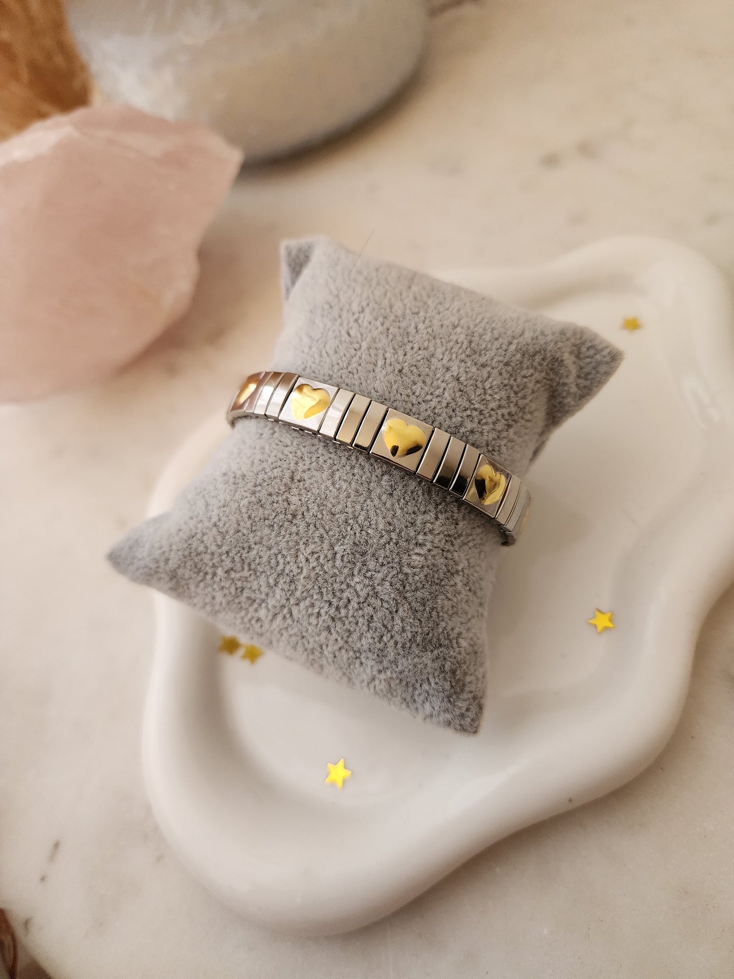 Two tone heart bracelet