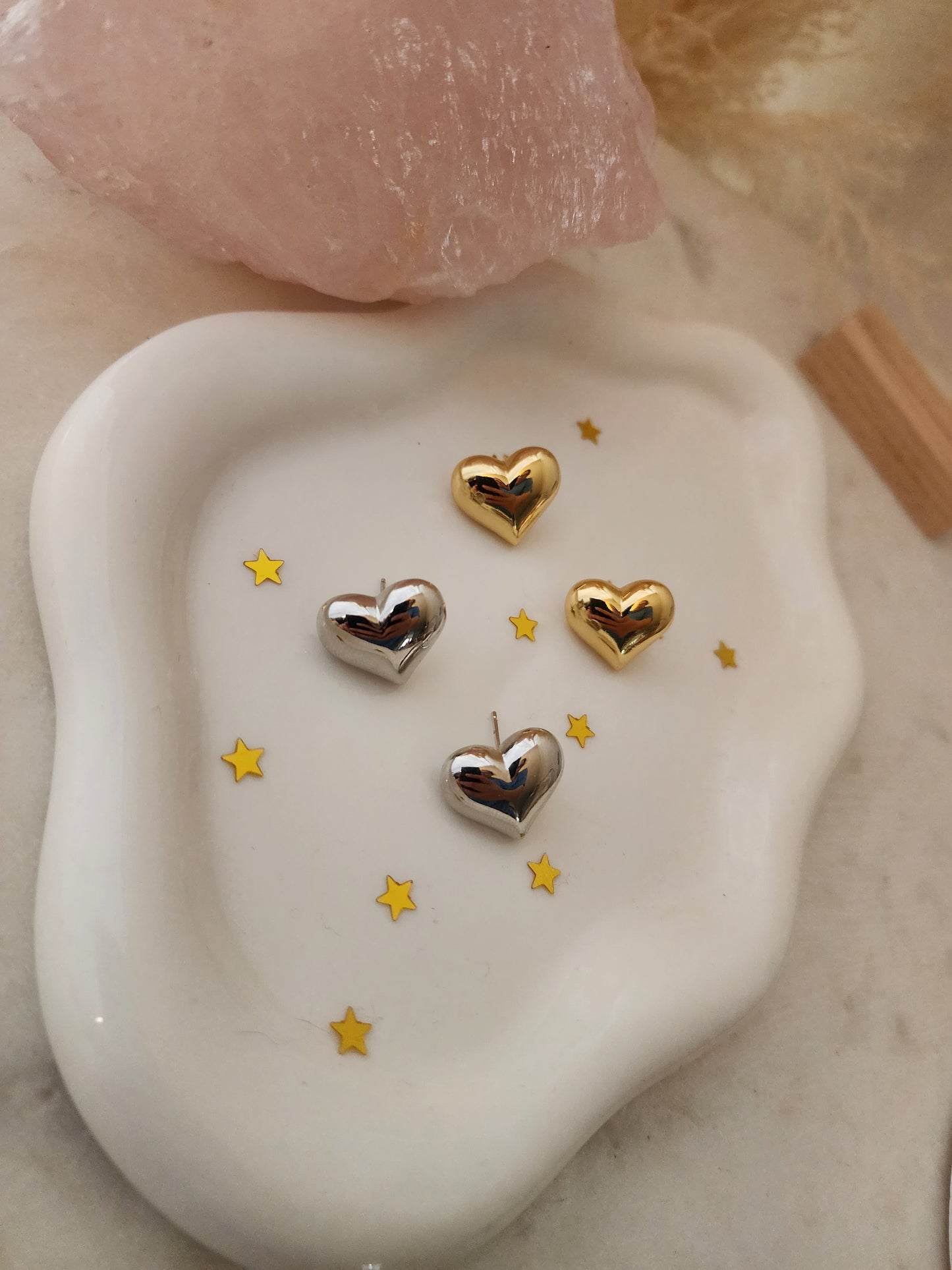 Puffy heart earrings