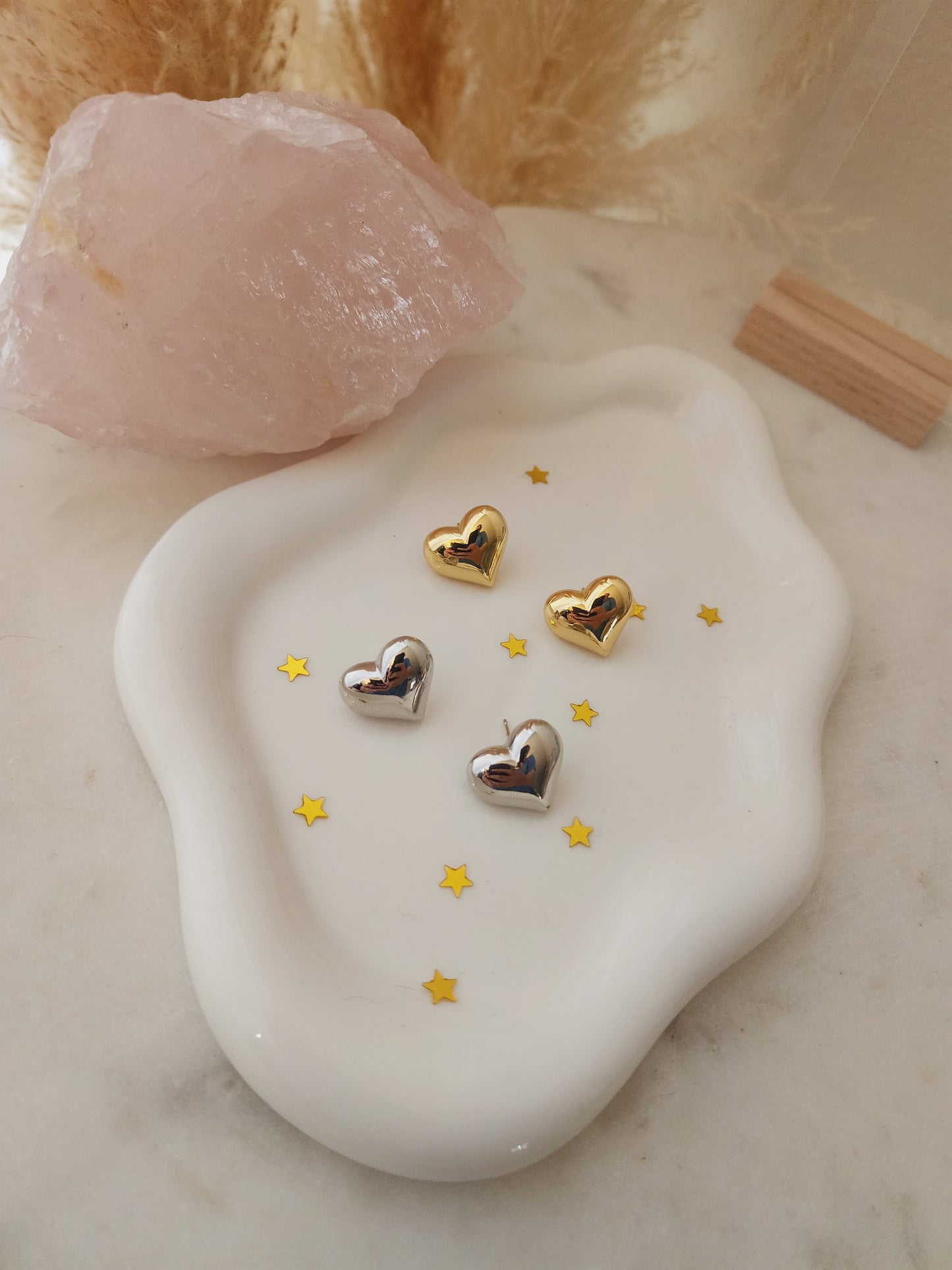 Puffy heart earrings