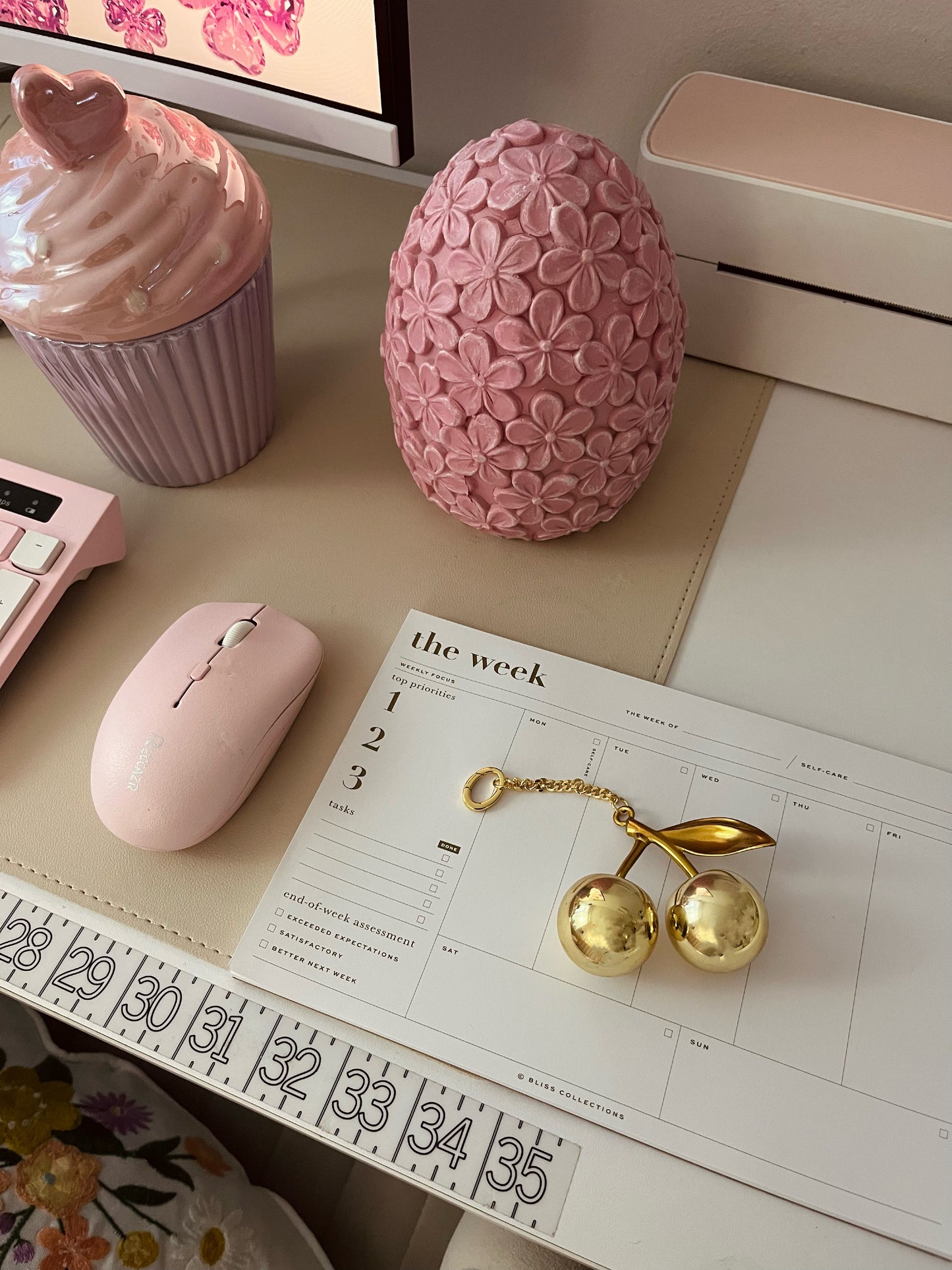 Gold cherry Keychain