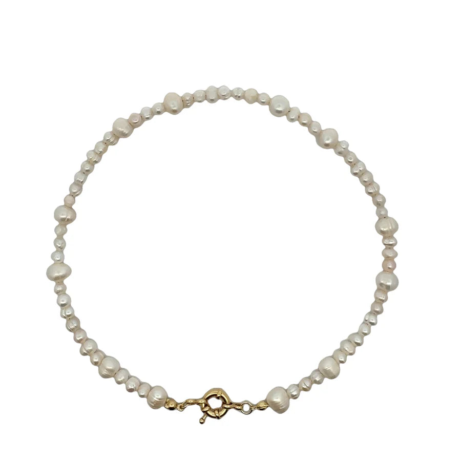 pearl anchor necklace