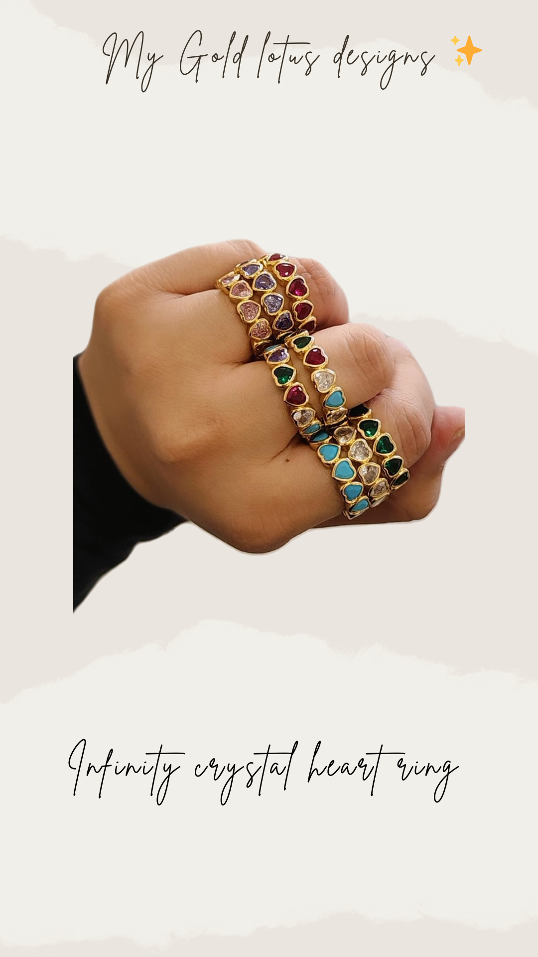 Infinity Crystal Heart Ring