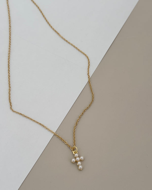 Pearl cross necklace