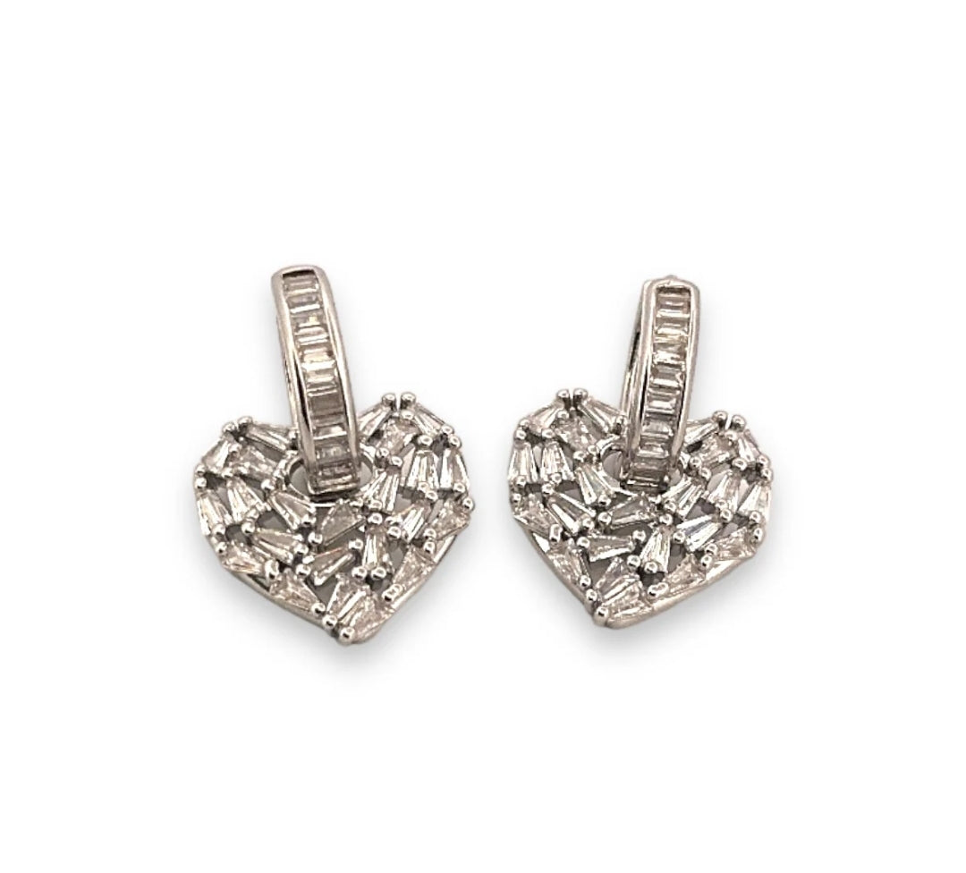 Crystal glow heart earrings