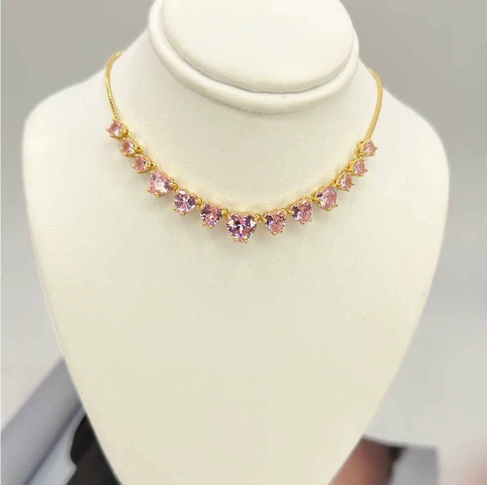 Crystal heart luxury necklace