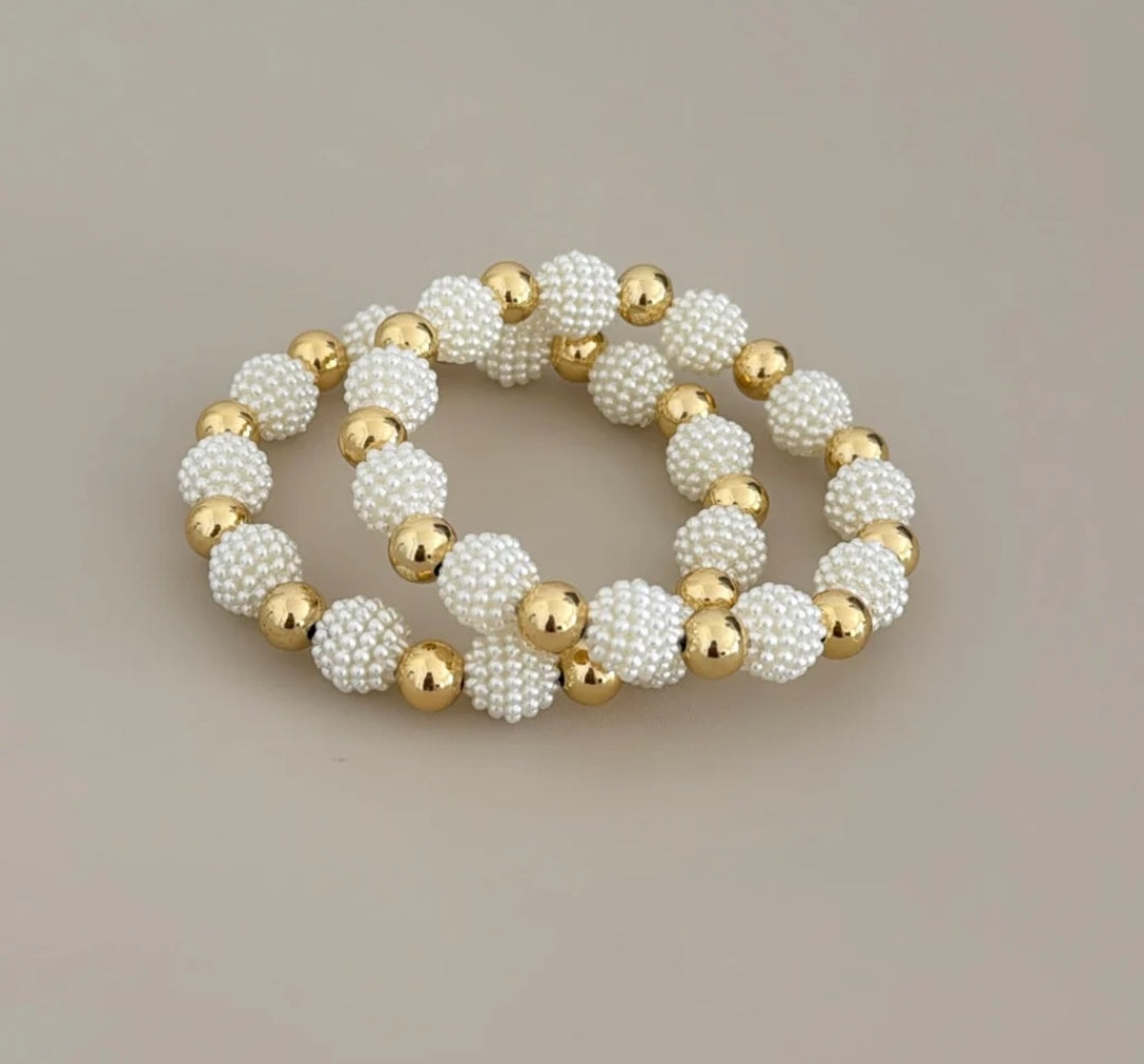 Pearl & Gold bubble bracelet