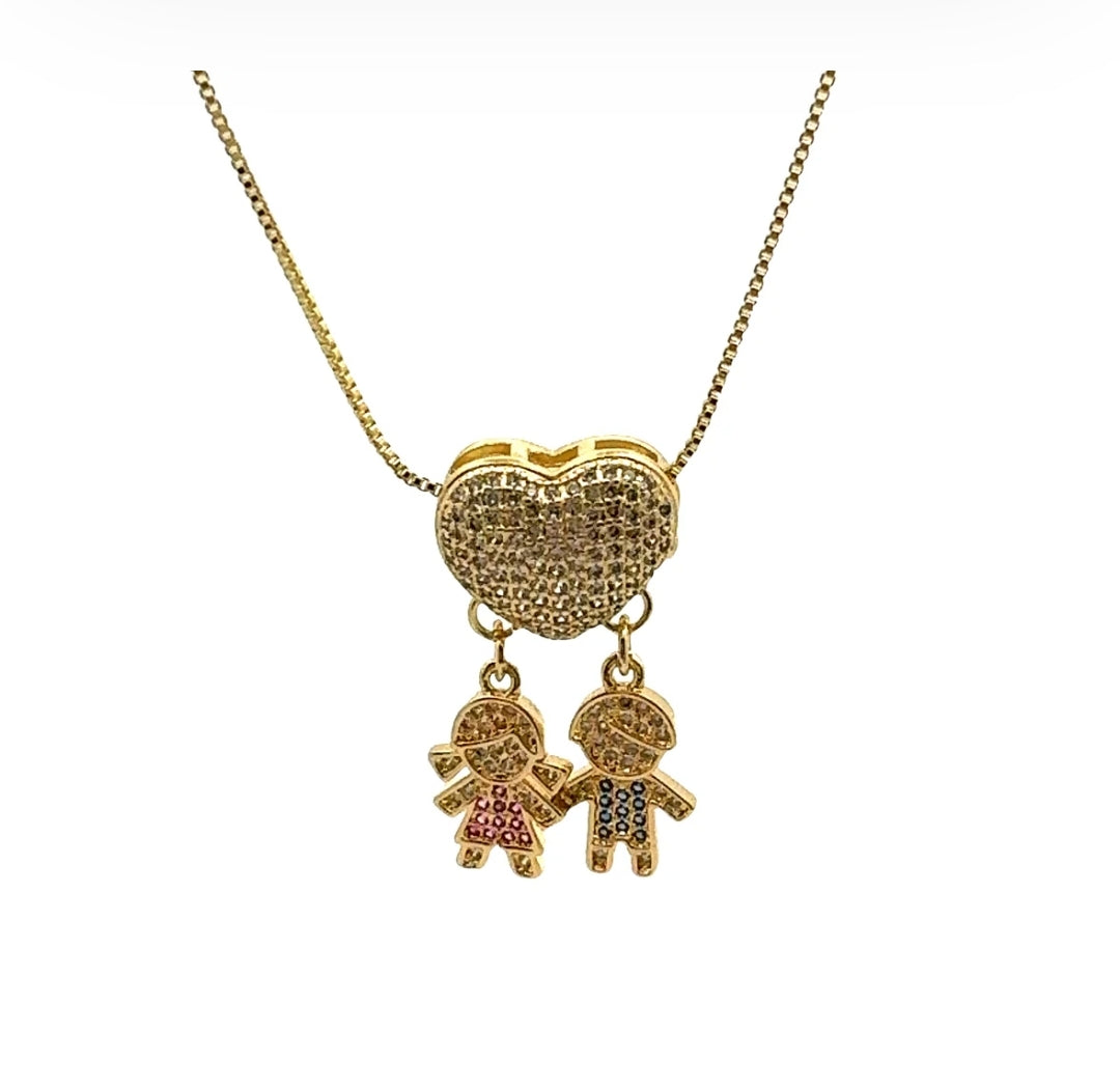 My darling children heart necklace