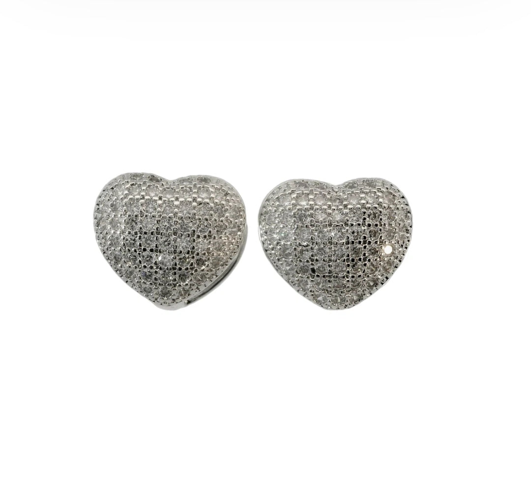 Heart crystal zirconium earrings