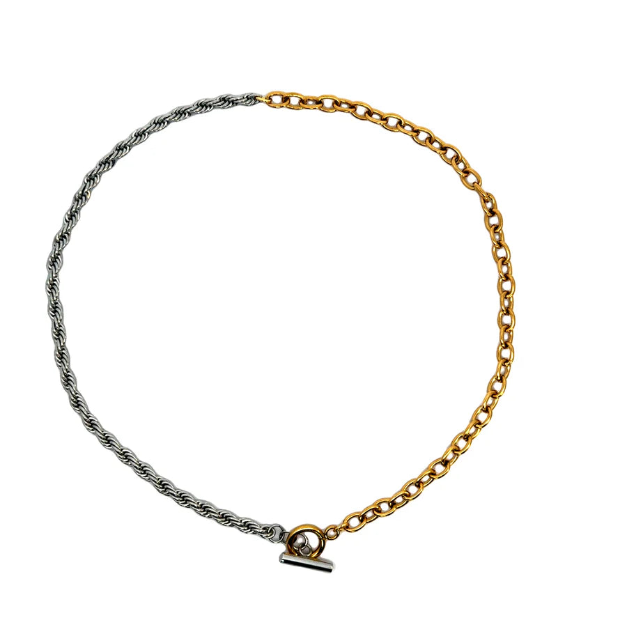Two tone rope necklace set