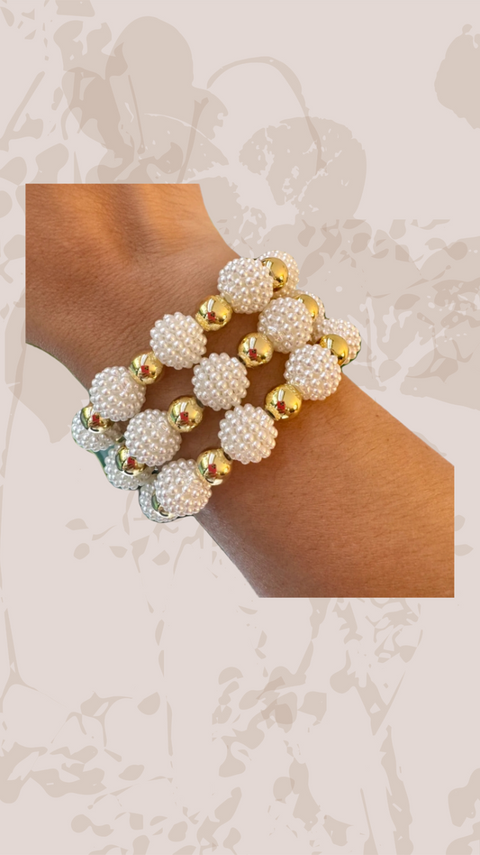 Pearl & Gold bubble bracelet