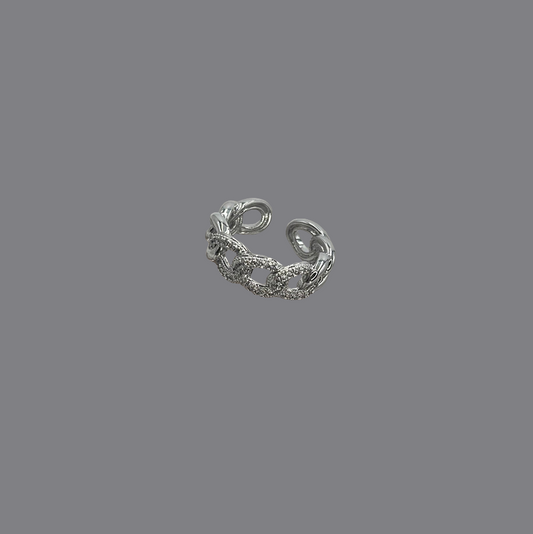 Cuban link crystal ring