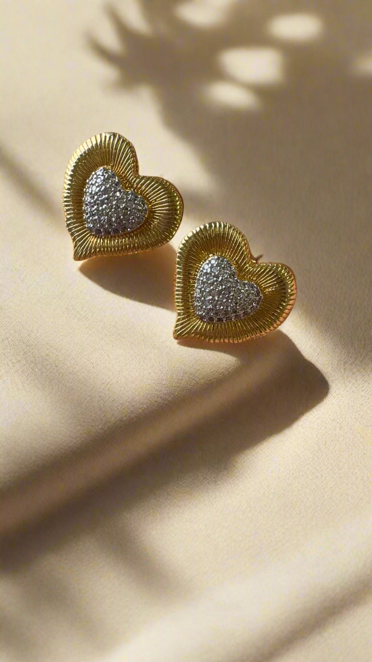 Marigold heart earrings