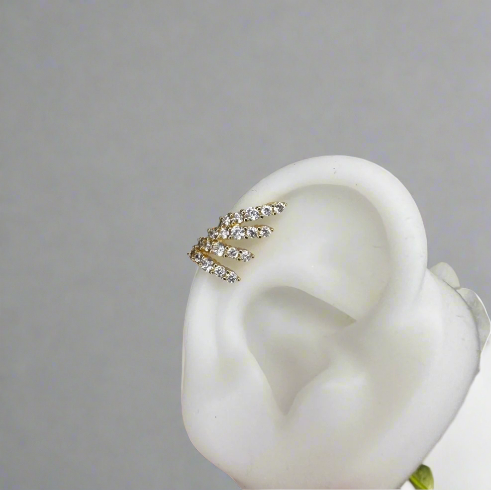 Crystal wing earcuff