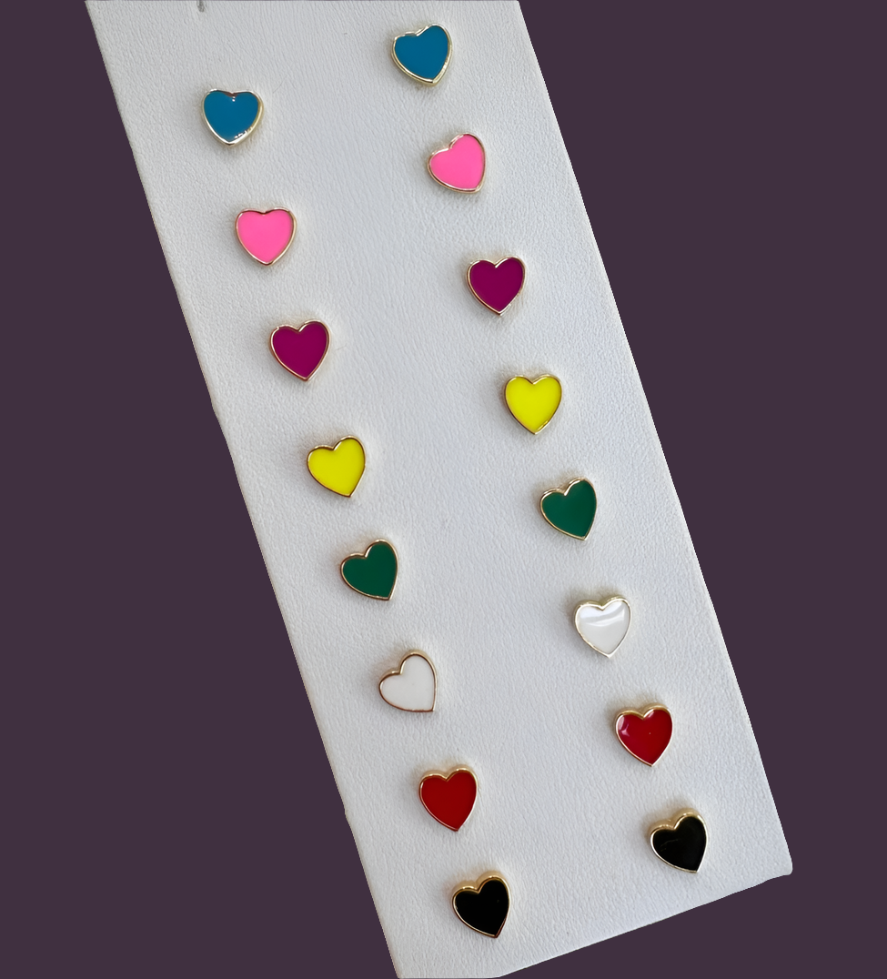 Heart Enamel earrings