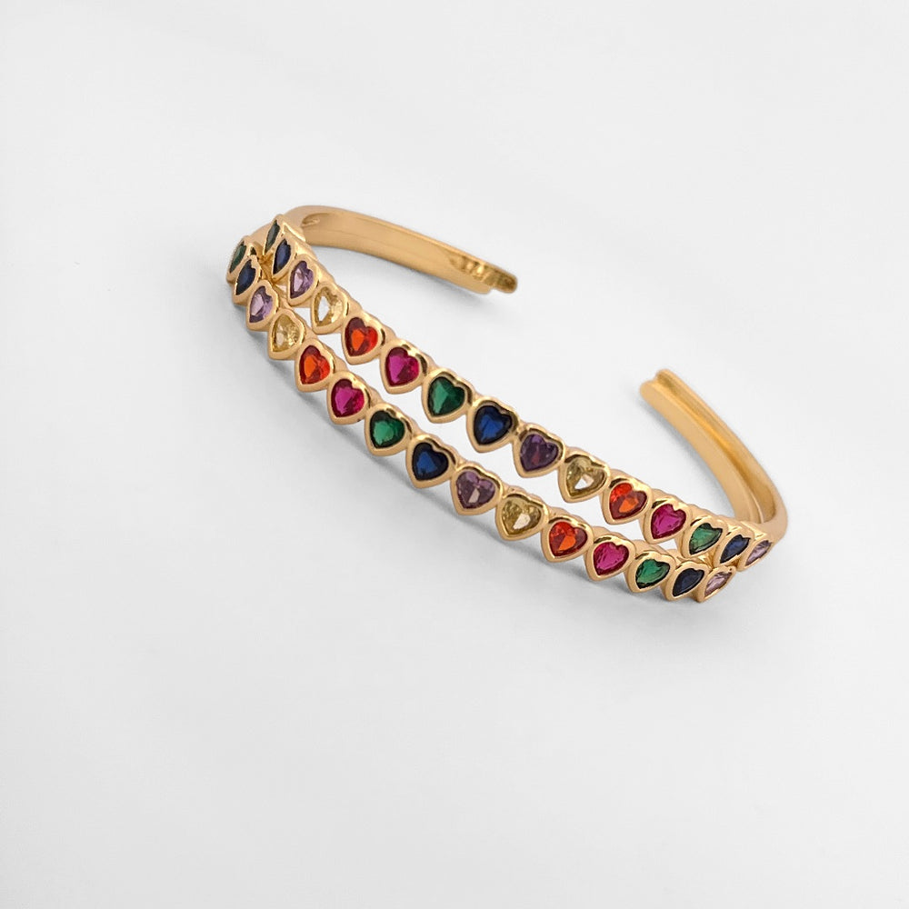 Heart multicolor cuff