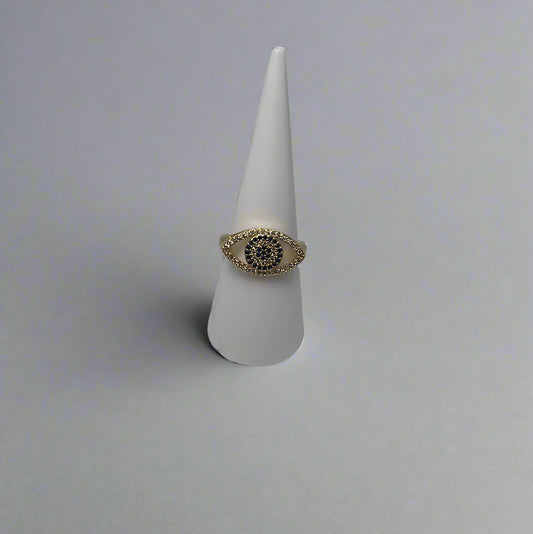 Blue Crystal Evil Eye Ring