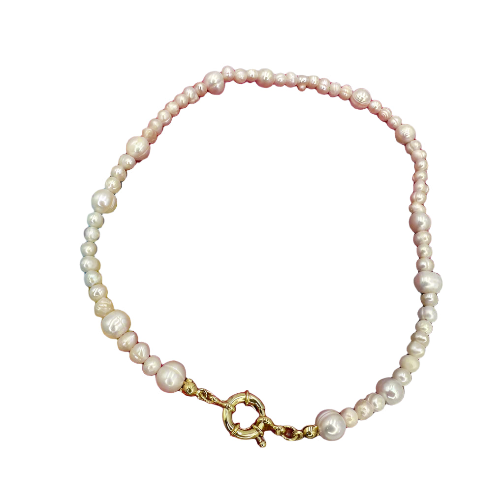 pearl anchor necklace