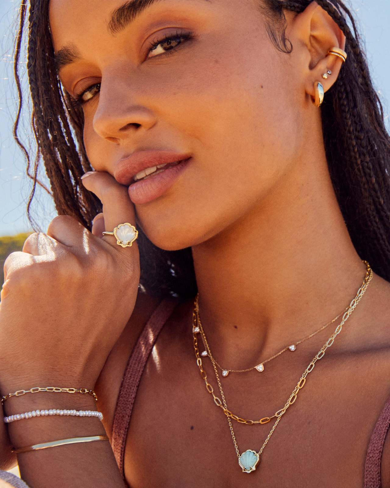 Bryanne Gold seashell Necklace