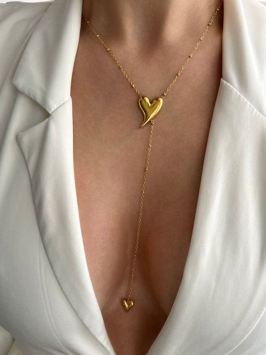 Golden heart layer necklace